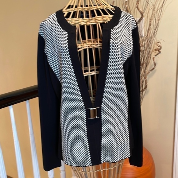 Jones New York 🔥Sale🔥 NEW Signature black and white cardigan - Picture 1 of 6